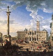 PANNINI, Giovanni Paolo The Piazza and Church of Santa Maria Maggiore ch oil